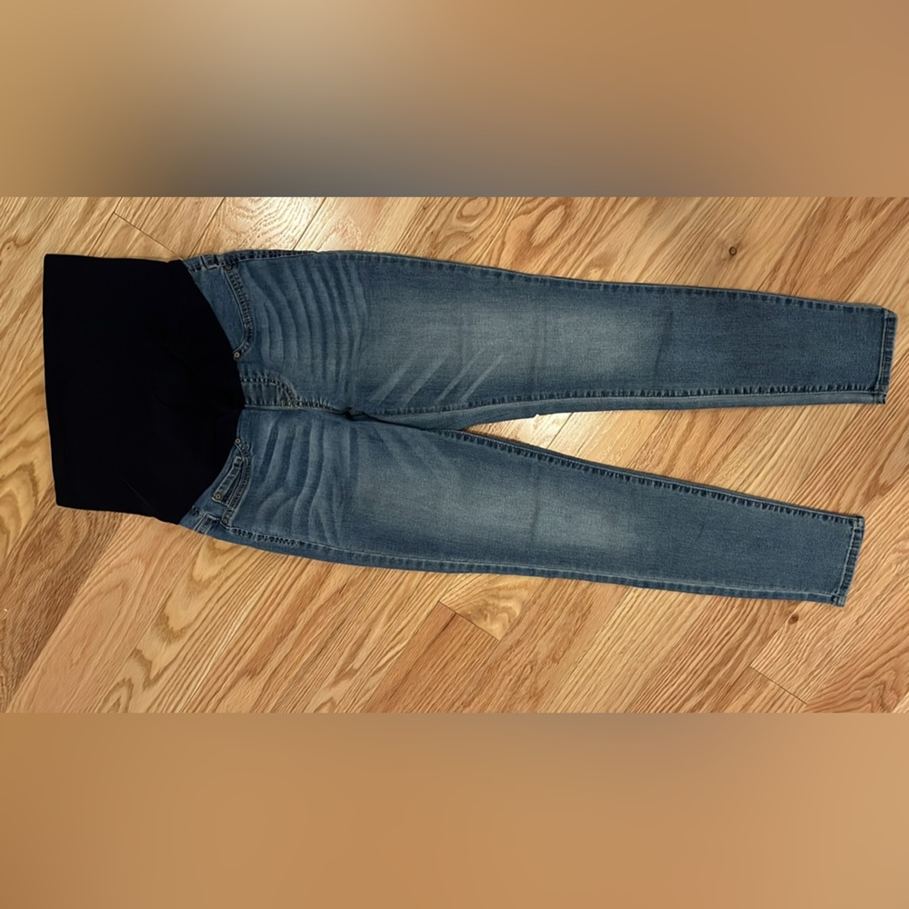 Levi's Women's Skinny Maternity Jeans in Blue with Black Waistband
